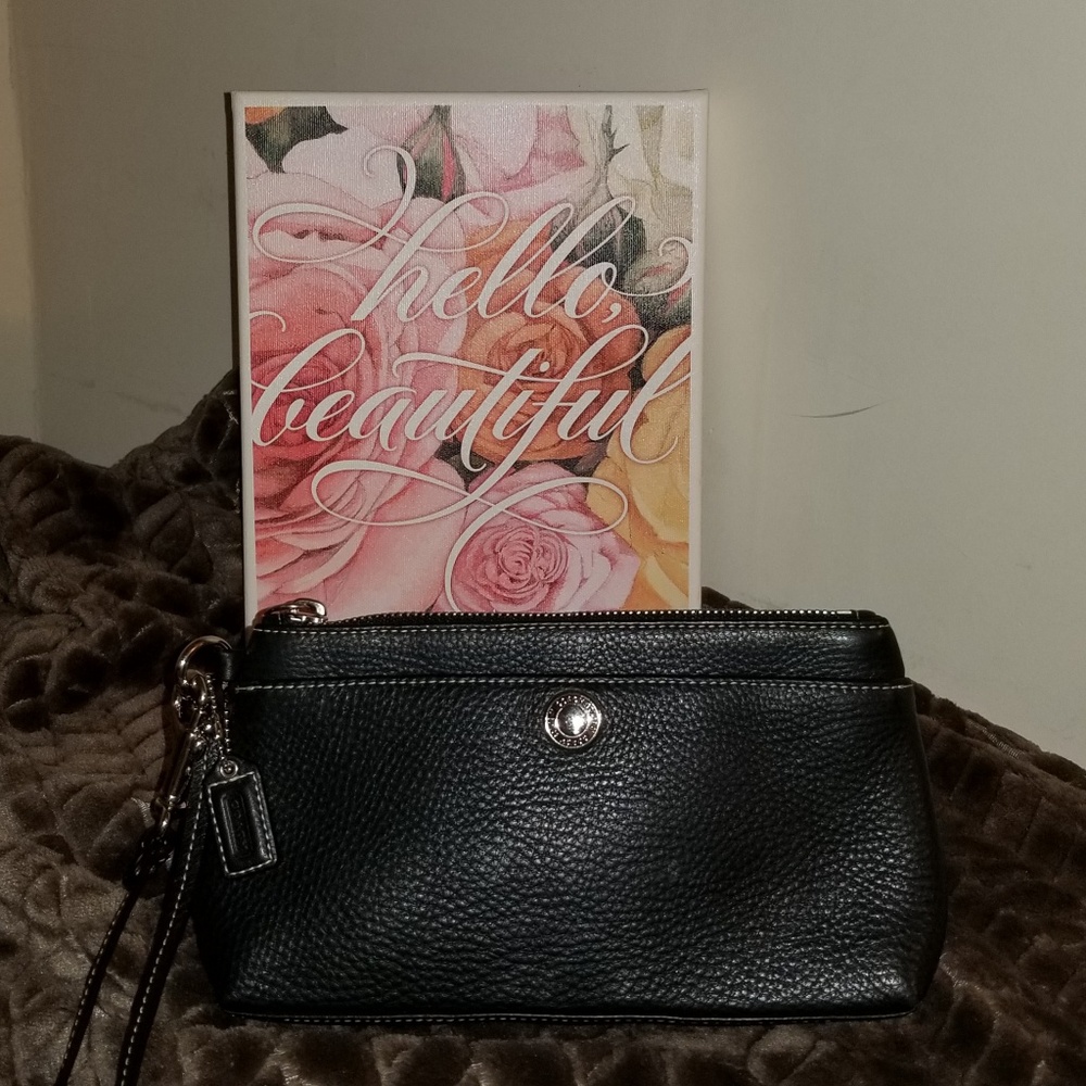 Large Coach Leather Wristlet